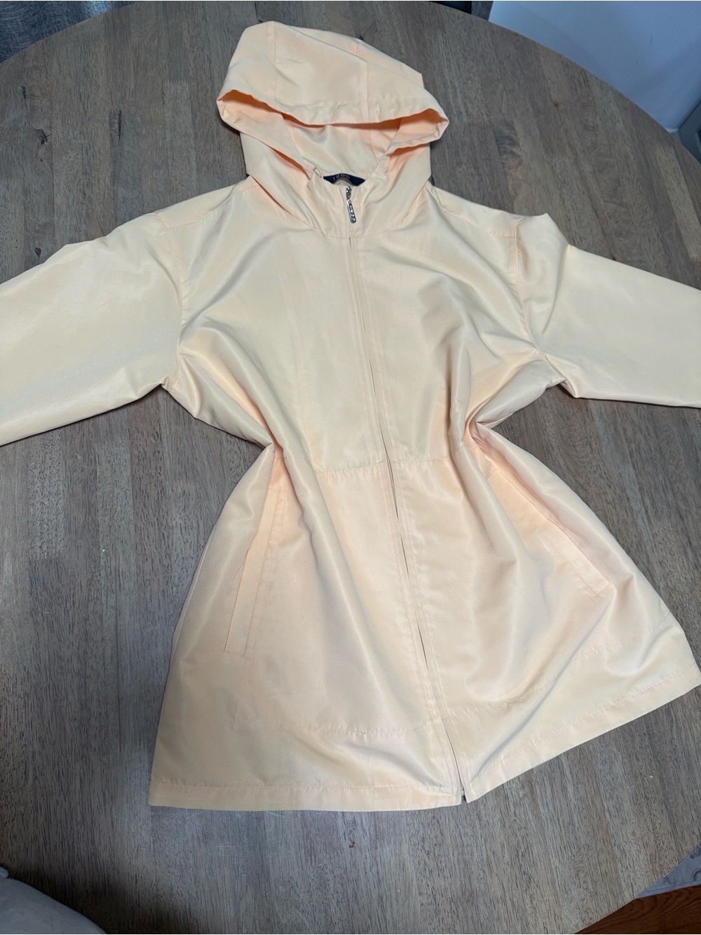 Izod Light Yellow Hooded Women's Rain Jacket